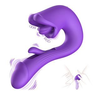 4-in-1 Hohl-Dildo und G-Punkt-Vibrator mit Klopf-, Zungenleck-, Beiß- und Schlag-Funktionen zur Klitorisstimulation, Sexspielzeug für Frauen - Product Image 1