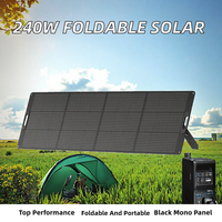 Panneau solaire monocristallin pliable 240W, chargeur solaire portable, module haute efficacité pour station d'alimentation, utilisation en extérieur