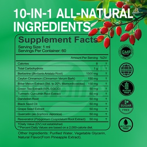 Suplementos de extracto de hierbas OEM ODM de venta caliente, gotas líquidas de berberina con canela de Ceilán para la digestión y la salud inmunológica - Product Image 4