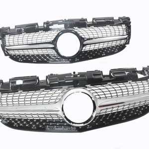 Rejilla Delantera para Mercedes-Benz Clase SLC R172, Negra Plateada, de Plástico ABS, Malla para Parachoques, 16-19 mm - Product Image 1