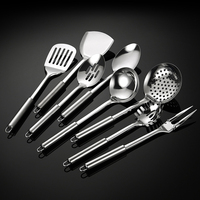 Ustensiles de cuisine en métal bon marché, ustensiles de cuisine à spatule fendue, batterie de cuisine en acier inoxydable