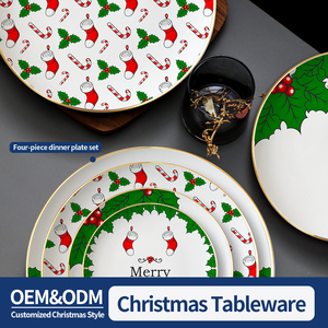 Juego de <span class=keywords><strong>Vajilla</strong></span> Desechable Personalizable de Porcelana Fina al por Mayor con Diseños de Papá Noel, Kit de Cuchara/Tenedor/Cuchillo/Palillos para Hoteles, MOQ Bajo - Product Image 6