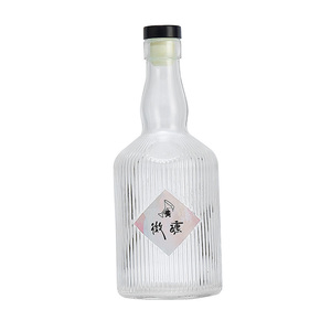 Bouteilles en verre pour <span class=keywords><strong>la</strong></span> maison, design à rayures verticales, stockage hermétique pour <span class=keywords><strong>la</strong></span> fabrication de vin de <span class=keywords><strong>prune</strong></span>, vin de mûre, vin de fruits faiblement alcoolisé - Product Image 6