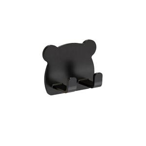 Crochet mural adhésif en forme d'ours pour la prospérité familiale, 2 crochets, installation facile pour le rangement des serviettes dans la salle de bain et les toilettes - Product Image 2