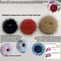 Pompon en fourrure brodé style renard de 12 cm, boule moelleuse pour décoration de bagages, vêtements, chaussures, chapeaux, accessoires et garnitures