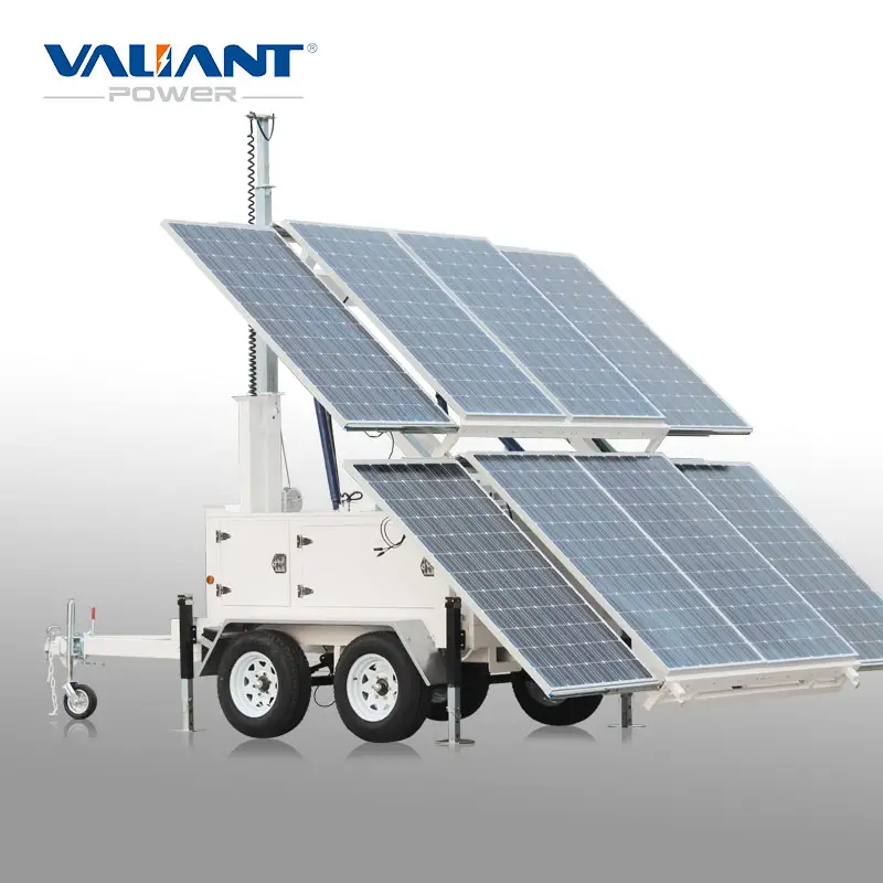 Mobile Solar Trailer Solar Generator for Lighting  Monitoring