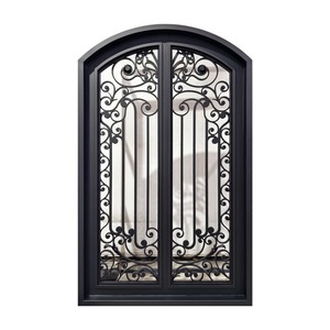Intérieur en acier Dernier Double arc forgé Fer Design Porte <span class=keywords><strong>Photo</strong></span> Villa Porte d'entrée pour la <span class=keywords><strong>maison</strong></span> Entrée principale Maisons Modèle - Product Image 2