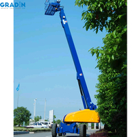 Plate-forme de travail aérienne à bras droit automotrice de 26m nacelle élévatrice télescopique à bras droit