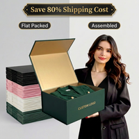 Boîte Personnalisée avec Logo Verte Magnétique en Carton Pliable, Emballage Cadeau en Papier pour Perruques, Vêtements et Chaussures