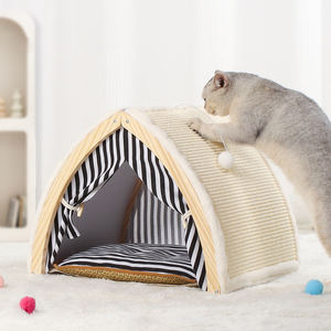 Bunnyhi MZP001 Fabricant en gros, maison pour chat en bois de luxe sur mesure, grande taille, en sisal et en peluche, tour pour chat, tente <span class=keywords><strong>tipi</strong></span> pour chat, <span class=keywords><strong>lit</strong></span> - Product Image 5