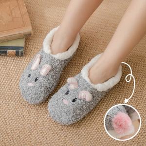 Mujer Señoras Cozy Fuzzy Animal Invierno Interior Piso Habitación Antideslizante Casa Bailarina Zapatilla Calcetines Con Forro Sherpa en Stock - Product Image 4