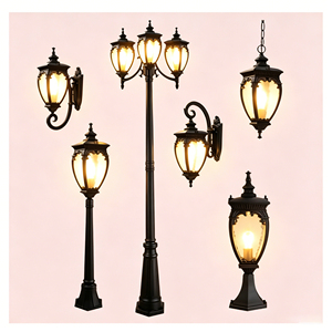 Lámparas Decorativas de Jardín de Estilo Europeo Retro, Impermeables IP65, Lámparas Colgantes para Jardín y Paisaje, Luces de Inducción Eléctrica - Product Image 1