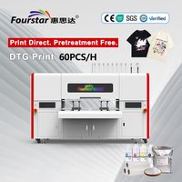Imprimante DTG double station Fourstar nouvelle génération à encre UV pour textile et T-shirts, entièrement automatique, haute précision, couple élevé
