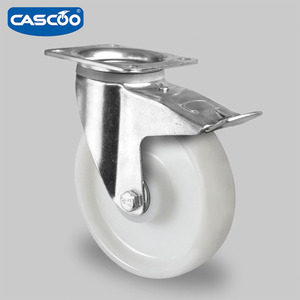 CASCOO <span class=keywords><strong>200mm</strong></span> weißes Nylon Hochleistungs-Doppel kugellager räder Industrie wagen Rollen 700KG 1000KG Kapazität Schwenkbarer Typ - Product Image 5