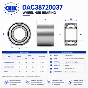 Cuscinetto Ruota DAC38720037 51720-0Q100 517200Q100 2RS ZZ ABS per Auto Coreane Rio Solaris Accent <span class=keywords><strong>I20</strong></span> 51720 0Q100 per Kia - Product Image 2