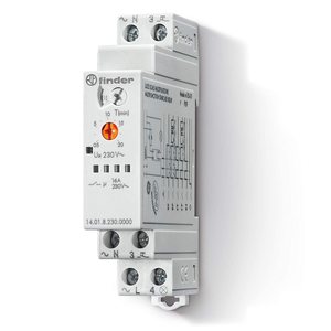 Temporizador Multifunción para Escaleras Finder, 230V AC 16A, Interruptor Temporizador Electrónico, 8 Funciones, Modular - Product Image 1