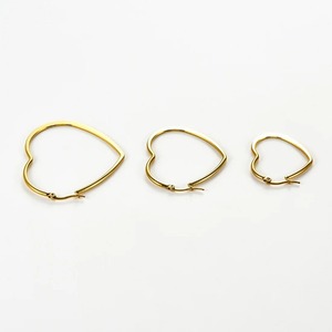 Boucles d'oreilles créoles en acier inoxydable pour femmes, style bohème, hypoallergéniques, plaquées or et argent, grandes, simples, creuses, en forme de cœur, cadeau de bijoux - Product Image 4