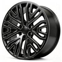 1 pièce, jante en alliage d'aluminium forgé, multi-rayons, noir brillant avec face usinée, jantes de 15 à 26 pouces, jantes personnalisées pour SUV