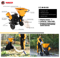 Broyeur de feuilles et de bois portable à essence 7HP, OEM, prix usine Chine, avec tuyau d'aspiration