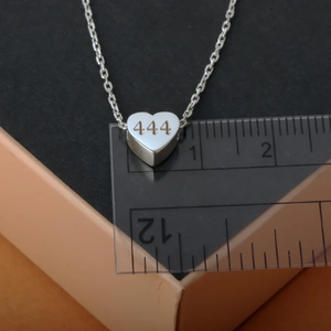 Collar con colgante de corazón pequeño para mujer, joyería de moda, collar con número de Ángel grabado personalizado, 2021, 111, 222, 333, 666, 888, 999 - Product Image 3