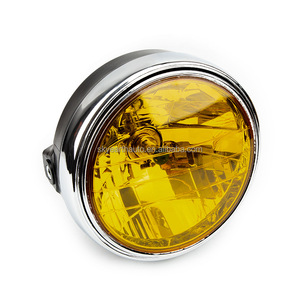 Phare de <span class=keywords><strong>moto</strong></span> Skyearth 7 pouces H4 rond en ABS noir avec anneau chromé pour Honda CB400/900 - Product Image 5