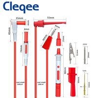 Cleqee P1308B Kit de 18 câbles de test avec fiches bananes 4 mm, câbles de test à crochet, sondes de multimètre remplaçables, fils de test et pinces crocodiles