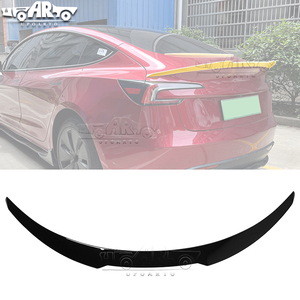Haosheng สปอยเลอร์ปีกหลัง ABS สปอยเลอร์หลังคาร์บอนไฟเบอร์มองหลังที่เก็บของท้ายรถปีกหลังสไตล์ M4สำหรับ <span class=keywords><strong>Tesla</strong></span> รุ่น3 2023 + - Product Image 1