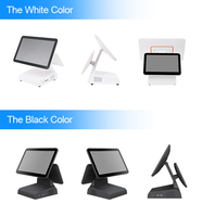 Terminal de point de vente JSJ1000-1 à double écran capacitif Windows/Android avec écran tactile de 15,6 pouces, processeur I3, garantie d'un an