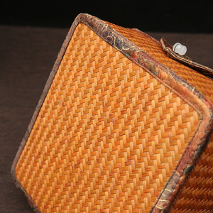 Handmade Bamboo Woven Storage Box Polygon Shape 21x21x7.5cm Tea Cake Packaging Gift Box Living Room Use - Product Image 3