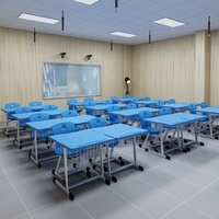 Projet scolaire saoudien salle de classe étudiant bureau et chaise photos moulage par injection bureau d'école bleu étudiant chaise de bureau