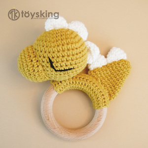 Peluche de <span class=keywords><strong>dinosaure</strong></span> mignonne à pattes courtes - <span class=keywords><strong>Dinosaure</strong></span> de dessin animé fait main au crochet pour enfants, jouet pour enfants hypoallergénique fait main au crochet - Product Image 2