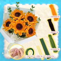 Kit de Création Bouquet de Tournesols DIY – Composition Florale Faite Main avec Brins de Plumes pour Décoration Maison, Fêtes, Cadeaux et Activités en Classe