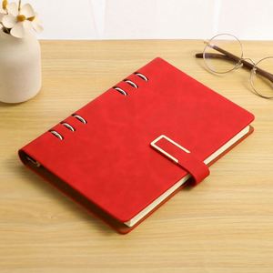 Luxury A5 Faux Pu Leather Refillable Loose Leaf 6-Hole Ring Binder Spiral Meeting Notebook Lined Paper High Quality Custom Logo - Product Image 5