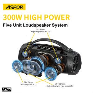 Cho Aspor A677 <span class=keywords><strong>Hi</strong></span>-<span class=keywords><strong>Fi</strong></span> Stereo Bass Không Dây Surround Âm Thanh 300W Công Suất Đầu Ra Di Động Bt 5.3 Loa Với RGB Đèn Không Thấm Nước - Product Image 6