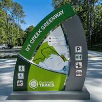 Panneaux de signalisation personnalisés imprimés UV avec cartes multilingues pour les parcs, les jardins botaniques et les sites touristiques extérieurs