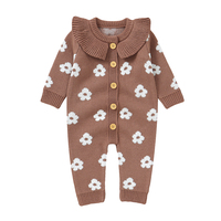 Mimixiong OEKO-TEX, Ropa de Punto para Bebés Recién Nacidos con Estampado de Flores, Cuello con Volantes, Ropa de Boutique para Niñas, Monos y Trajes
