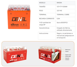 Usine En Gros Universel <span class=keywords><strong>Scooter</strong></span> <span class=keywords><strong>50CC</strong></span> <span class=keywords><strong>Batterie</strong></span> 50 6MF65L DENEL 6MG9 Moto <span class=keywords><strong>Batterie</strong></span> - Product Image 6