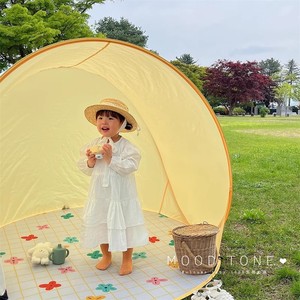 Korean Style <b>Childrens</b> <b>Tent</b> 130x130x100cm Sun Protection Portable Outdoor Playhouse <b>For</b> Baby Pretend Play - Product Image 5