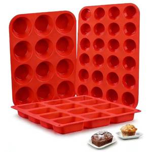 MUYULINS Factory 12/24 Cup LFGB Platinum Grade Non-Stick BPA-Free Standard Silicone Brownie Cupcake Pan Muffin <b>Tin</b> <b>Cake</b> Baking - Product Image 1
