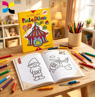 Livre de coloriage pour enfants sur le thème du cirque personnalisé, papier épais recyclable écologique, reliure parfaite, motif de cirque de dessins animés, livre d'activités pour enfants