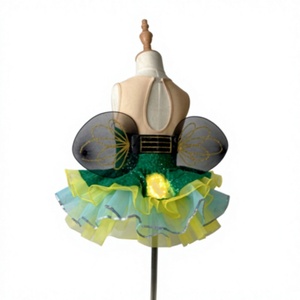 Disfraz <span class=keywords><strong>de</strong></span> Baile Latino para Niñas Pequeñas, Tutú Esponjoso con Diseño <span class=keywords><strong>de</strong></span> Insecto Luciérnaga, Falda <span class=keywords><strong>de</strong></span> Baile <span class=keywords><strong>de</strong></span> Spandex/Nailon - Product Image 3