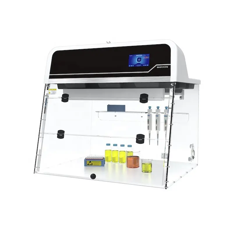 실험실 학교 병원 워크샵을위한 층류 기류 후드가있는 현대적인 디자인 PCR 워크 스테이션 캐비닛 ISO Class 5 클린 벤치