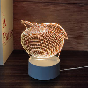 Lampe de nuit LED 3D créative, contrôle tactile, lumière tamisable, couleur et monochrome, lumière chaude, décoration moderne pour salon, corps de lampe en ABS - Product Image 3