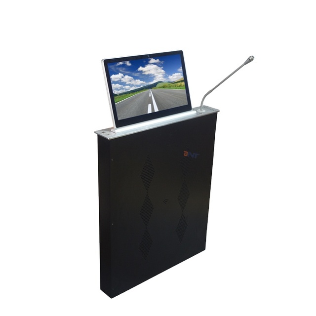 BNT 15.6-Inch Motorized Screen Audio Conference System with LCD Monitor Lift Mechanism Microphone Video Translation Functions