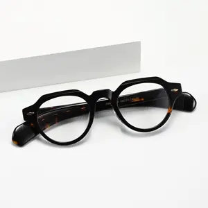 Hengtai 2024 moda uomo europeo occhiali da vista Vintage realizzati a mano montature ottiche cina materiale acetato marca lettori occhiali