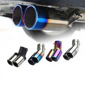 UNIVERSAL JDM 2.5 Inch Aluminium Alloy &amp; Stainless Steel Mirror Polished Burnt Blue 63mm High Quality Exhaust System <strong>Muffler</strong> - Product Image 2