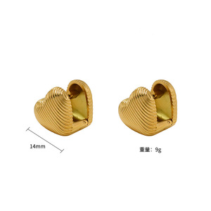 Geometric Cuff Earrings 316 Titanium Steel Metallic Texture Women's Jewelry - Product Image 4