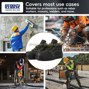 Bottes de sécurité <span class=keywords><strong>anti</strong></span>-perforation et antidérapantes à embout d'acier, double couche en tissu maille peau de litchi pour semelle intermédiaire, construction de semelle en PU, pour l'exploitation minière - Product Image 3