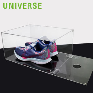 UNSE custom showcase sneaker mens slide out transparent clear magnetic luxury acrylic shoe box with lids