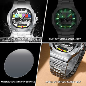 Reloj Binbond 1984 con Diseño de Esfera de Color Nostálgico, Reloj Analógico de Cuarzo Redondo de Negocios para Hombre, de Alta Gama, Resistente al Agua, Luminoso, con Fecha - Product Image 6